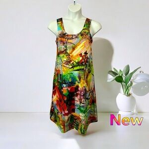 MY LADY, Vibrant Abstract Stretch Summer Dress, XL, Multicolor ☀️